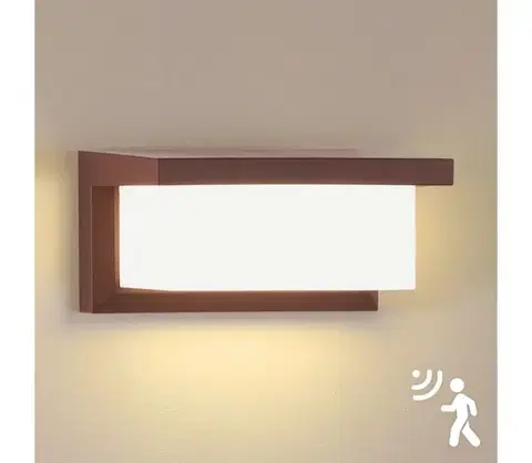 Svietidlá BRILAGI - LED vonkajšie nástenné svietidlo so senzorom BRICKY LED/12W/230V hnedé IP54 BRI547