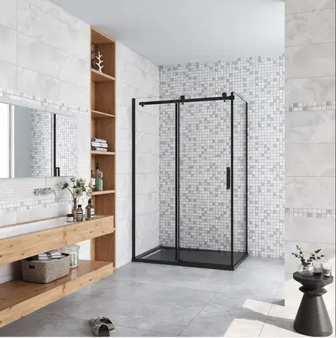 Sprchovacie kúty H K - Sprchovací kút DIAMOND BLACK 140x80 cm Ľ/P variant SE-DIAMONDBL14080