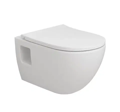 Záchody OLSEN SPA - Závesné WC TIBERA RIMLESS, so sedadlom Soft-close, priznaná montáž OLKZT1055
