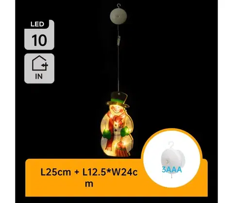 Vianočné dekorácie  B.V.  - LED Vianočná dekorácia LED/3xAAA snehuliak 25cm B10303K61