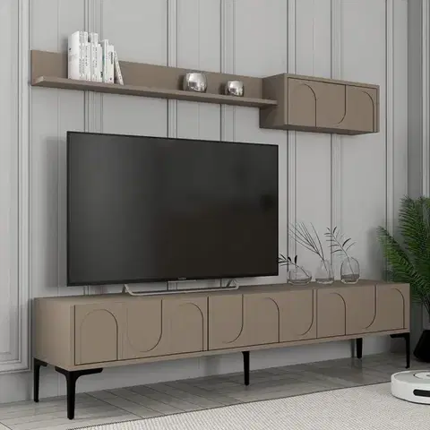 Obývacie steny TV skrinka / Obývacia stena Lyon 2 - Atlas, Black