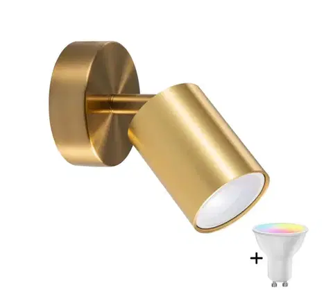 Svietidlá  LED RGBW stmievateľné nástenné bodové svietidlo GOLDIE 1xGU10/4,8W/230V zlaté SA2134+AI2382