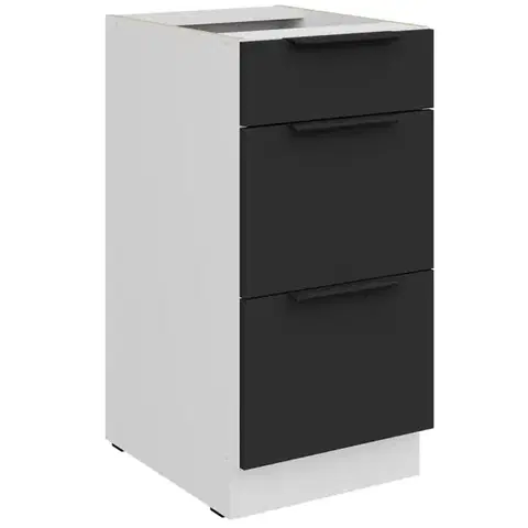 Kuchynské skrinky stojace Kuchynská skrinka Aria-Bl/Wh Anti Fingerprint 40d 3s Bb