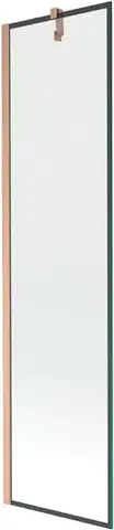 Sprchové dvere MEXEN/S - Next vaňová zástena FIX 50 x 150, čierna vzor, meď kartáčovaná 895-050-000-00-70-65
