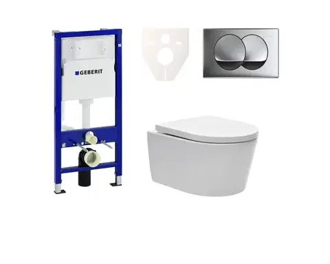 Záchody Cenovo zvýhodnený závesný WC set Geberit do ľahkých stien / predstenová montáž + WC SAT Brevis SIKOGES6W71 SIKOGES6W71