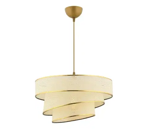 Svietidlá  Luster na lanku COUPER 1xE27/60W/230V biela/zlatá 390FLH2428