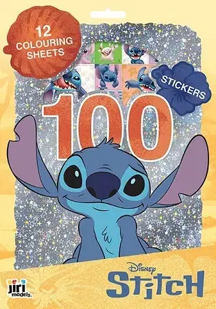 Nalepovačky, vystrihovačky, skladačky 100 samolepiek s maľovankovými listami Lilo & Stitch