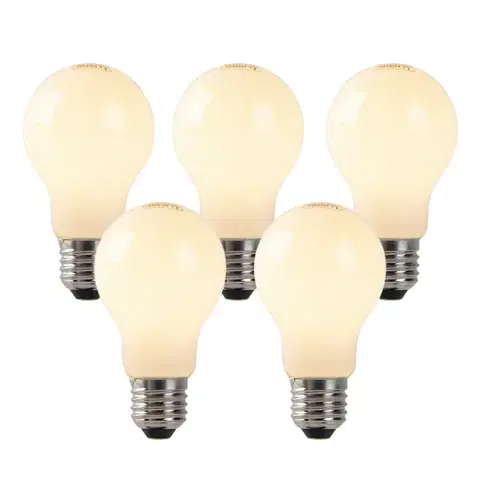 LED osvetlenie Sada 5 stmievateľných LED žiaroviek s opálovým sklom E27 4W 320lm 2200K