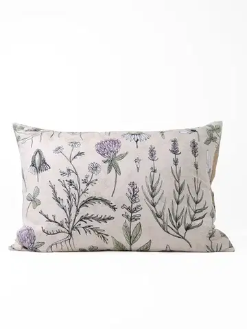 Dekoračné obliečky MKLozkoviny.sk Saténová obliečka na vankúš 50 x 70 cm - Herbár béžový-  -