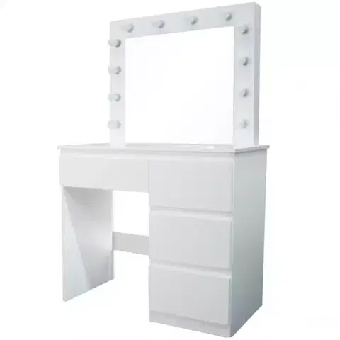 Toaletné stolíky Toaletný stolík Emma + LED biely