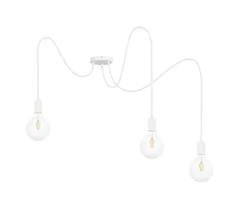 Svietidlá  Luster na lanku MIROS 3xE27/60W/230V pavúk biela 0267