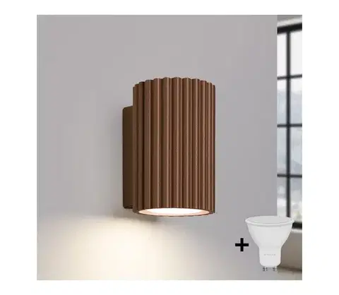 Svietidlá BRILAGI - LED Nástenné svietidlo CRESTO 1xGU10/10W/230V 10 cm hnedé BR.1968