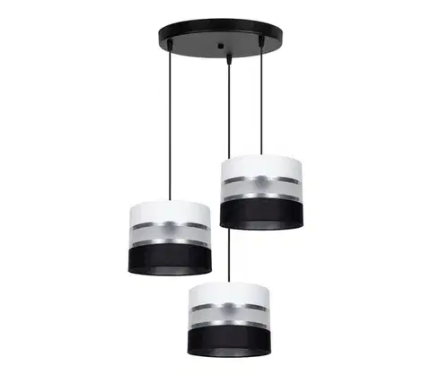 Svietidlá  Luster na lanku CORAL 3xE27/60W/230V čierna/biela/chróm pr. 45 cm 0993
