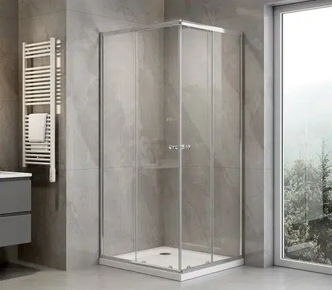 Sprchovacie kúty AQUALINE - AGGA obdĺžniková sprchová zástěna 900x800, číre sklo HLF809Y