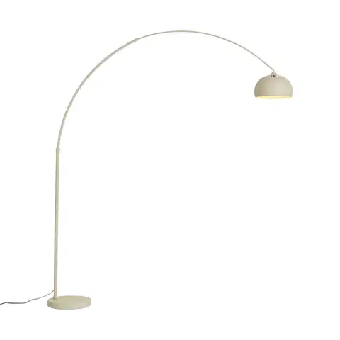 Oblúkové lampy Moderná oblúková lampa béžová s mramorovým podstavcom - XXL