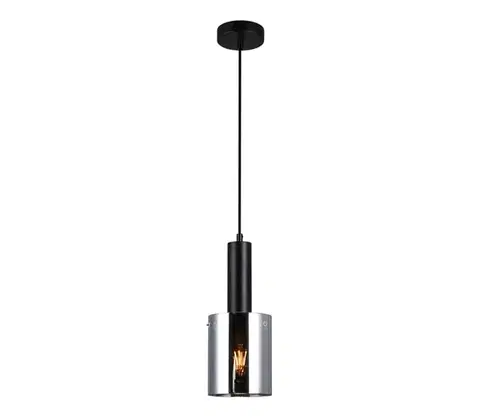 Svietidlá  PND-5581-1-BK+SG - Luster na lanku SARDO 1xE27/40W/230V čierna PND-5581-1-BK+SG