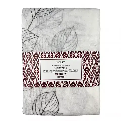Záclony do obývačky Záclona na priechodkách Holly polyester tmavo šedá 140x180 Merkury Home II/22