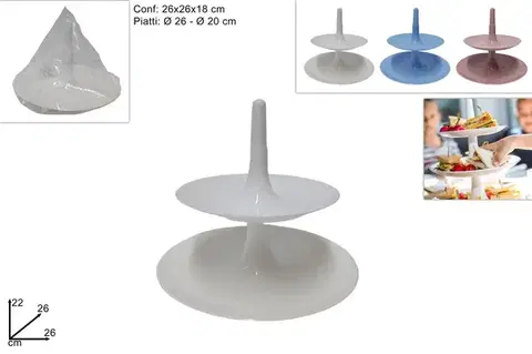 Podnosy a tácky MAKRO - Etažérka 2poschodia rôzne farby