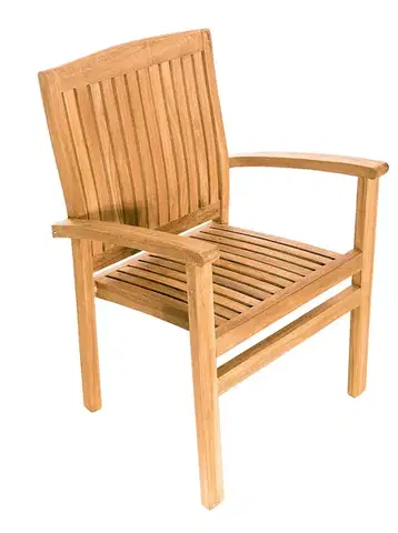 Záhradné stoličky a kreslá DEOKORK Záhradné pevné kreslo HARMONY (teak)