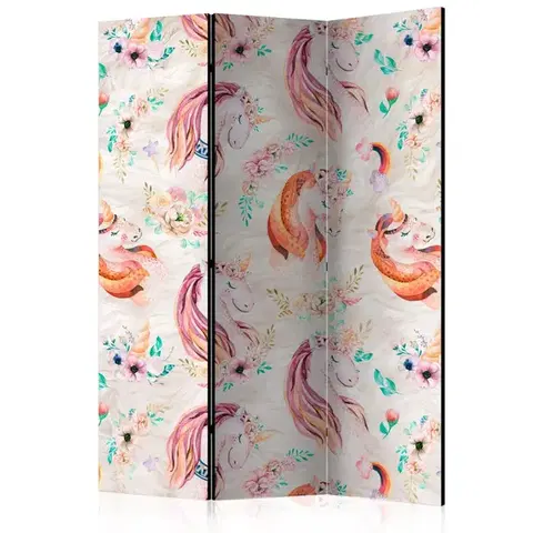 Paravány Paraván Pastel Unicorns Dekorhome