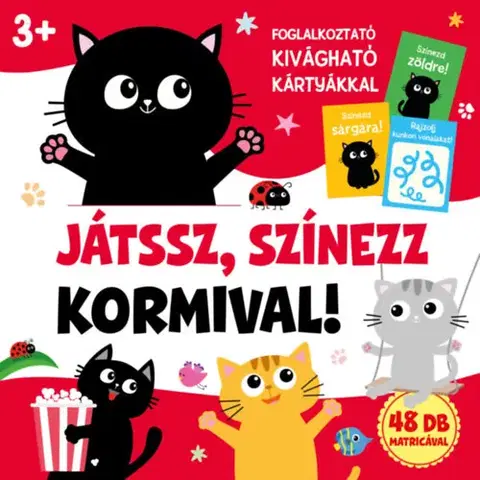 Nalepovačky, vystrihovačky, skladačky Játssz, színezz Kormival! - 48 db matricával - Mária Duzs