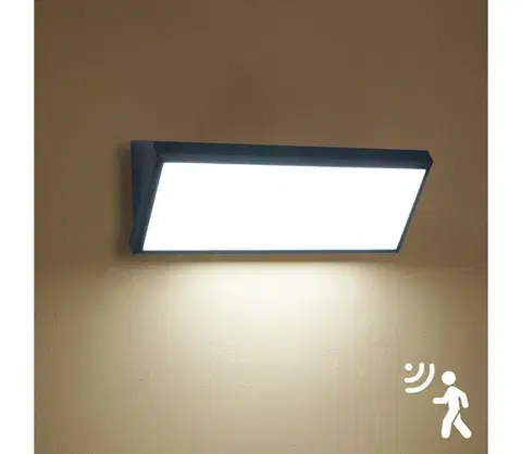 Svietidlá BRILAGI - LED vonkajšie nástenné svietidlo so senzorom TRIANGLE LED/42W/230V čierne IP65 BRI674