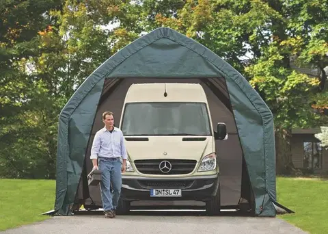 Garážové stany Plachtová garáž 3,9 x 6,1 m zelená Dekorhome