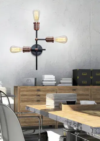 Stropná svetla Stropná lampa Kirimu 3xE27 Čierna