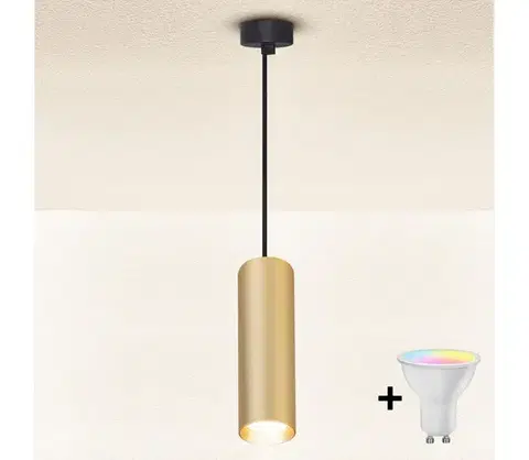 Svietidlá BRILAGI - LED stmievateľný luster na lanku SELE 1xGU10/4,8W/230V čierna/zlatá BG1385+AI2382
