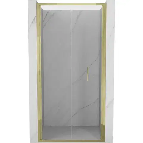 Sprchovacie kúty MEXEN - Exo skladacie sprchové dvere 90, transparent, zlatá 816-090-000-50-00
