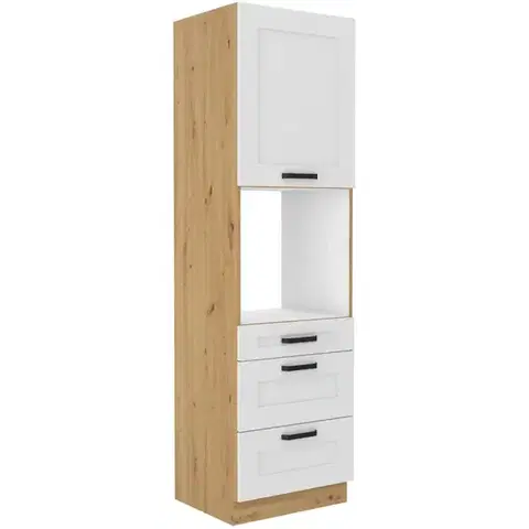 Kuchynské skrinky stojace Kuchynská skrinka LUNA biela mat/artisan 60dps-210 3s 1f