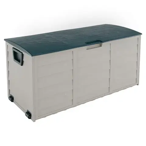 Záhradné úložné boxy KONDELA Kortez záhradný úložny box sivá / zelená