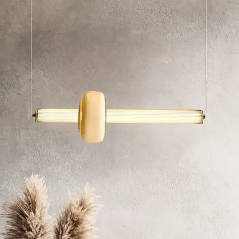 Stropná svetla PURAS lampa wisząca pozioma 15W LED 3000K klosz bezbarwny+biały
