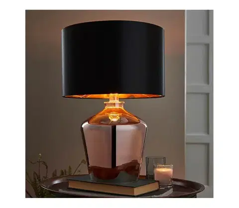 Lampy Endon 61149 - Stolná lampa WALDORF 1xE27/10W/230V medená/čierna 61149