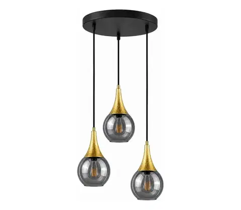 Svietidlá Keter Lighting Luster na lanku LACRIMA SMOKY 3xE27/60W/230V pr. 30 cm 2133