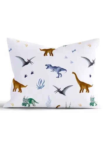 Dekoračné obliečky MKLozkoviny.sk Bavlnená obliečka na vankúš Renforcé 70 × 90 cm - Dinosaury-  -