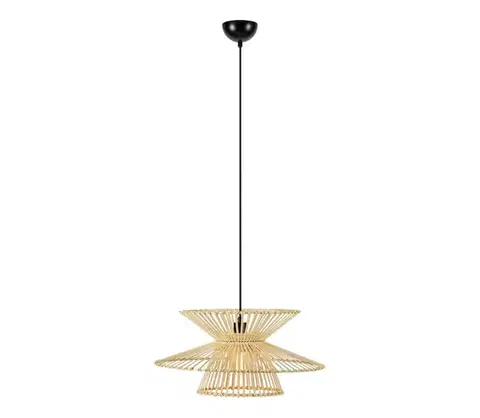 Svietidlá Markslöjd 108785 - Luster na lanku DUPLICI 1xE27/40W/230V béžová/bambus 108785
