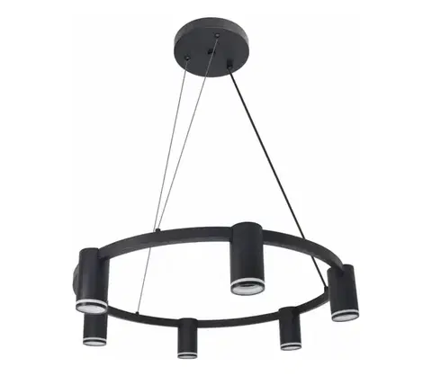 Svietidlá  Luster na lanku PARIS 6xGU10/12W/230V čierna 326201