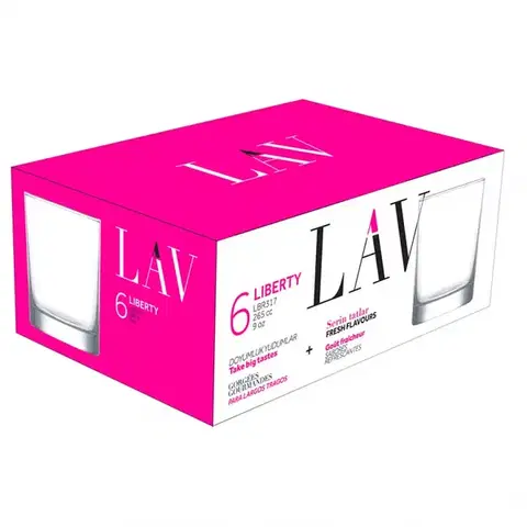Dekorácie a bytové doplnky Sklenený pohár 265 ml 6 ks LV-LBR317F