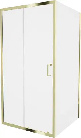 Sprchovacie kúty MEXEN/S - Apia sprchovací kút obdĺžnik 90x90, transparent, zlatá 840-090-090-50-00