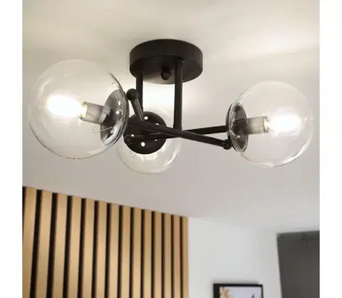 Svietidlá BRILAGI - Prisadený luster MALIVA 3xE14/15W/230V čierna/číra LM-3.220/CZARNY/TRANSPARENTNY