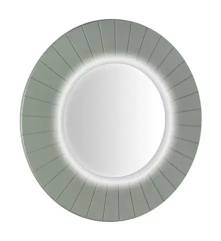 Kúpeľňové zrkadlá SAPHO - LUMIRO STRIP guľaté zrkadlo s LED osvetlením v ráme, priemer 75cm, verde LR750-4444S
