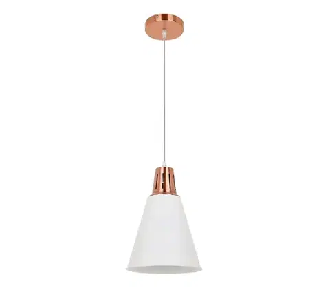 Svietidlá  KL 6237 - Luster na lanku SHADE 1xE27/15W/230V medená/biela KL 6237