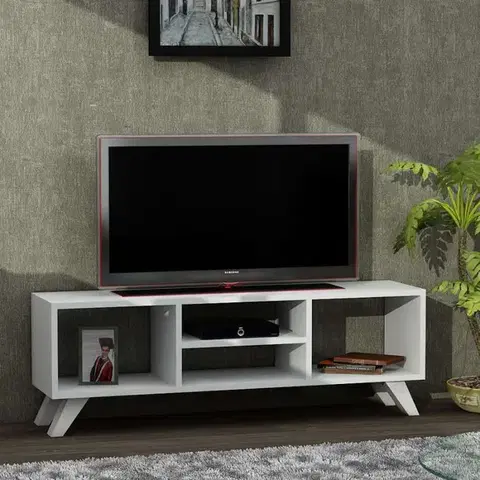 TV stolíky JAREP televízny stolík na nožičkách, biela