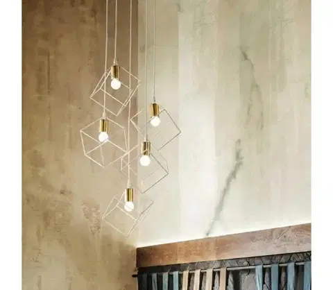 Svietidlá Ideal Lux - Luster na lanku ICE 5xE27/60W/230V pr. 50 cm biela 237671