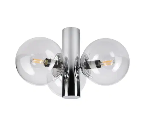 Svietidlá  Stropné svietidlo SFERIO 3xE14/5W/230V lesklý chróm/číre sklo LM-3.298/CHROM/TRANSPARENT