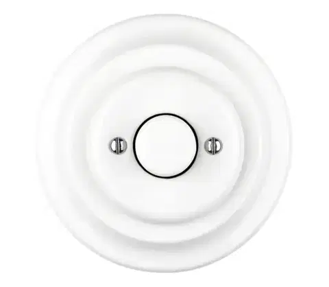 Predlžovacie káble Reblig - Porcelánový retro otočný stmievač s rámikom 250V/10A biela RGDMA-W