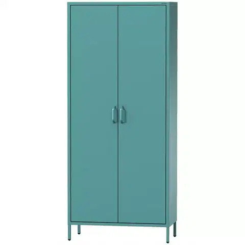 Šatníkové skrine Skriňa Kovová Flavio Modern Sea Green