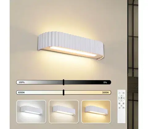 Svietidlá BRILAGI - LED stmievateľné nástenné svietidlo FALCON MODERN LED/14W/230V 40 cm biele + diaľkový ovládač BRI965