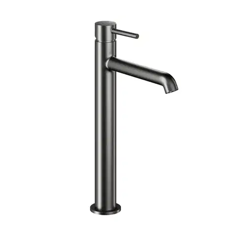 Kúpeľňové batérie KFA - Batéria Moza mini umývadlová, na dosku, stojaca, s výpustou kľuk-klak, PVD gunmetal šedá 5032-632-61